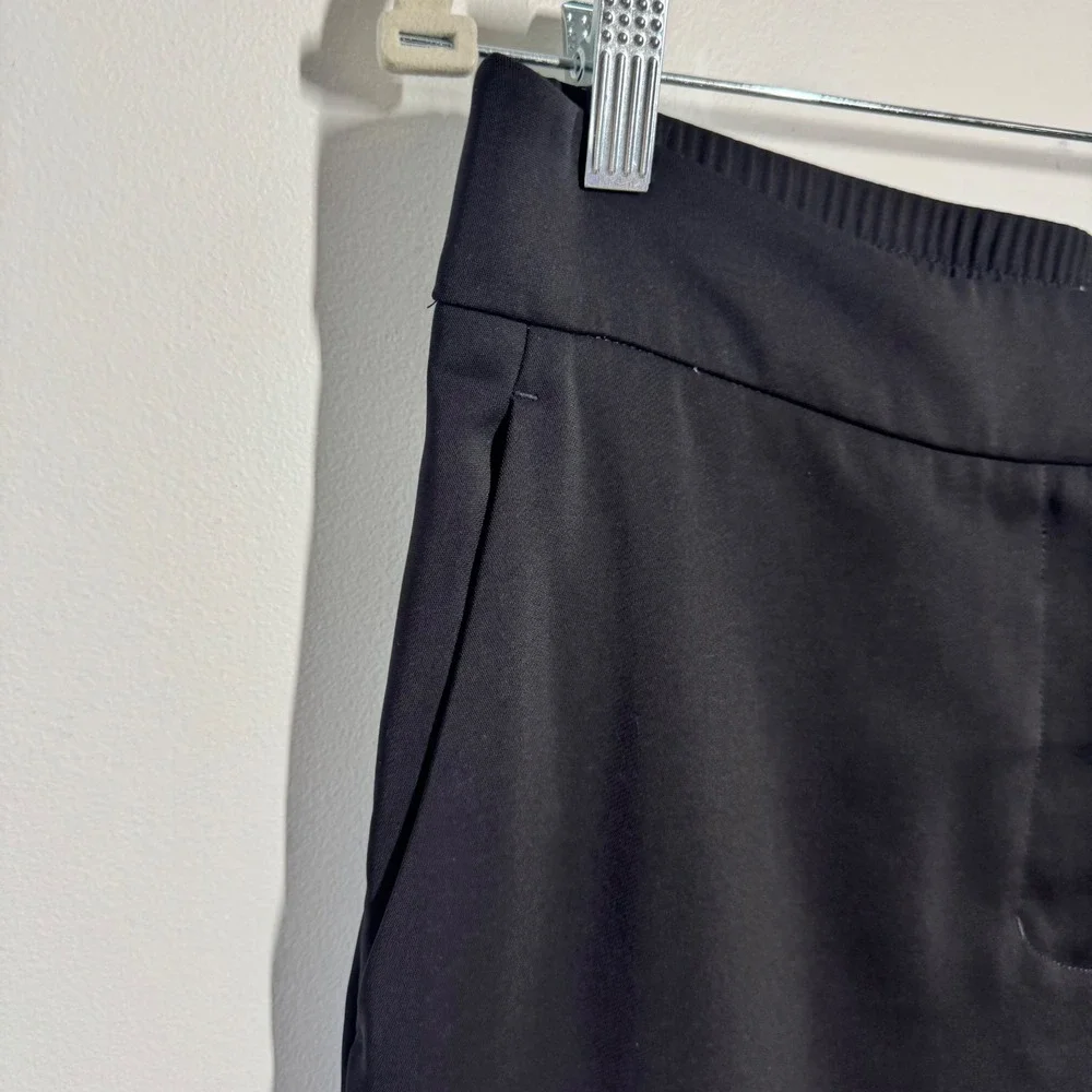 Quince Stretch Crepe Ankle Pant Women 12 Black Minimal Office Chic Closet Staple